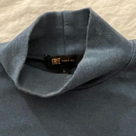 Frye Cotton Blend Mockneck Women’s Bodysuit, Size L, in teal - Picture 3 of 4